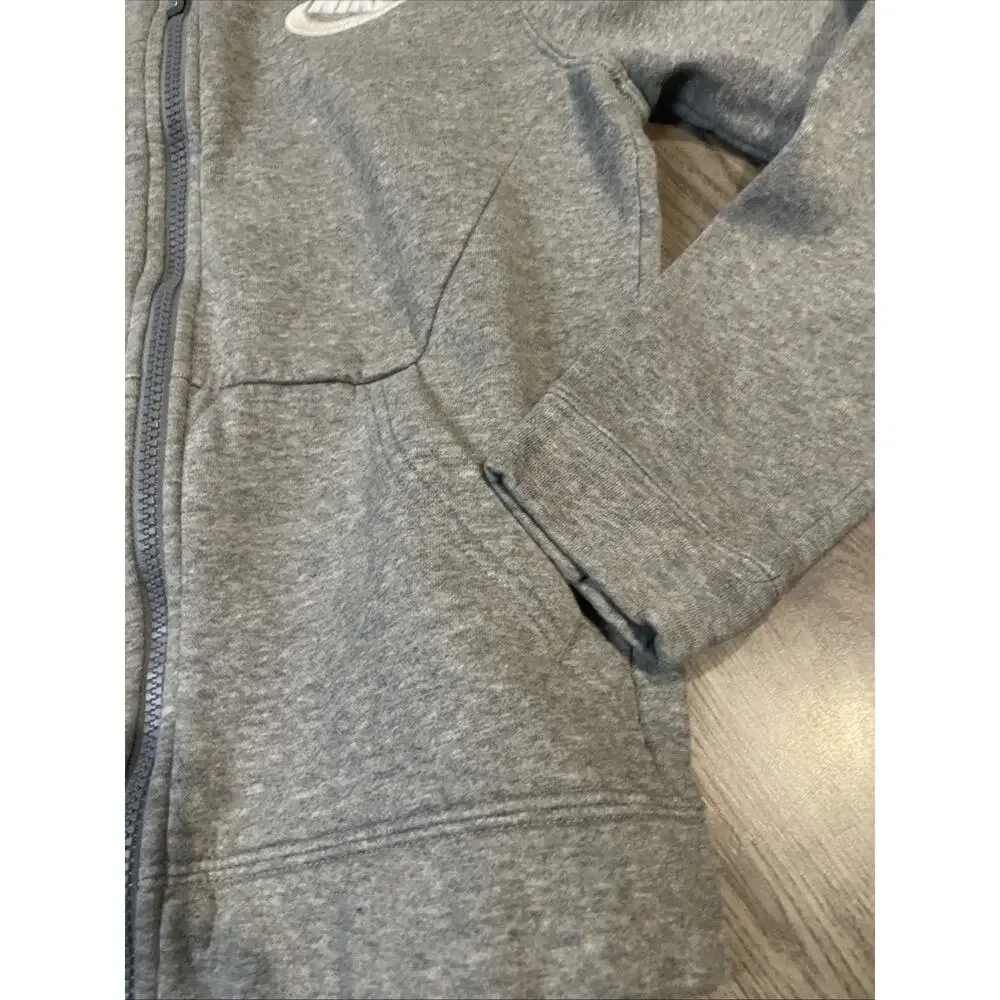 Nike Boys Sportswear Full Zip Gray Hoodie Sweatshirt Size Medium